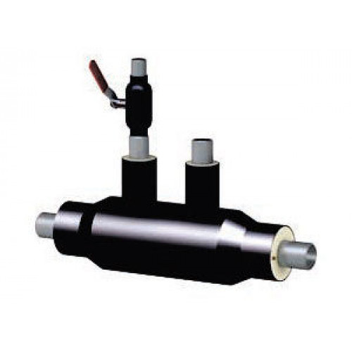 Кран шаровой с воздушником ППУ ОЦ тип 2 Ст20 LD 25х25х3,5х1900 мм ГОСТ 8732-78