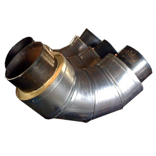 Отвод стальной ППУ ПЭ тип 2 45° Ст3сп 26,8х2,8х140х3х53,6 мм ГОСТ 3262-75