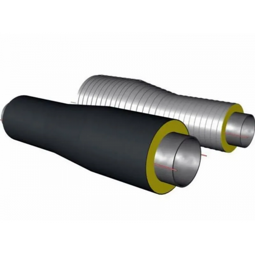 Переход стальной ППУ ПЭ тип 2 09Г2С 76х3,5х45х3,5х1500 мм ГОСТ 8732-78