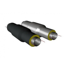 Сильфонный компенсатор двухсекционный ППУ ПЭ тип 2 2,5 МПа Ст20 AISI 321 108х4,5х100 мм ГОСТ 10704-91