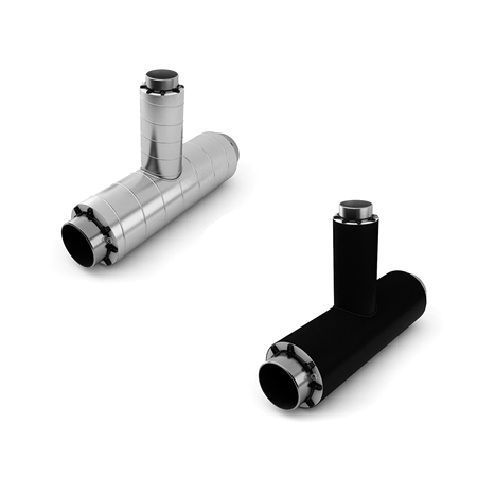 Тройник стальной с шаровым краном воздушника ППУ ОЦ с МЗИ тип 2 09Г2С 32х3,5х25х25х541х1160 мм ГОСТ 8732-78