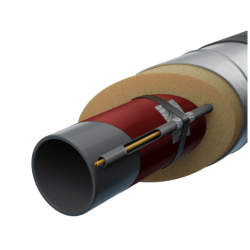 Труба в ППУ изоляции с греющим кабелем в полиэтиленовой оболочке тип 2 Ст20 45х5 мм ГОСТ 8732-78
